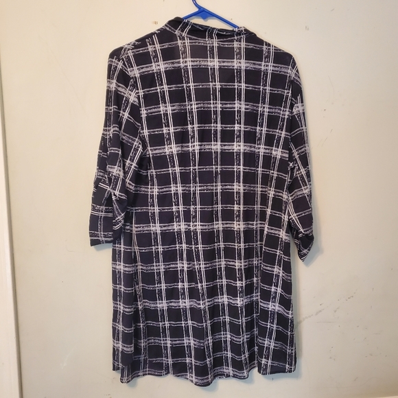 Nygard Black and White Sheer Blouse Top - Picture 4 of 4